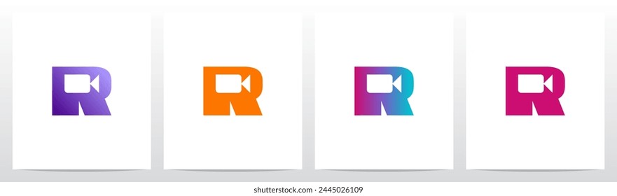 Cámara en la letra inicial Logo Design R