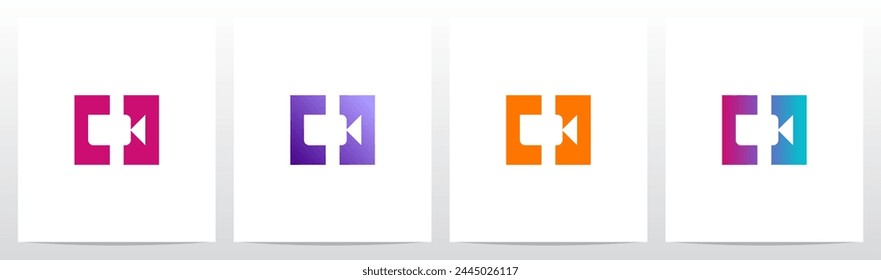 Camera On Letter Initial Logo Design H