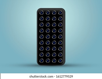 a lot of camera on smartphone backside