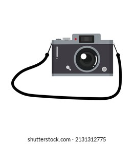 camera with on strap vector sign