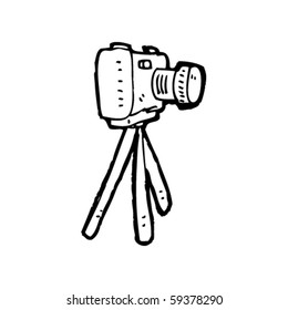 camera on tripod cartoon