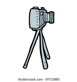 camera on tripod cartoon