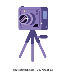 camera on a tripod equipment isoalted