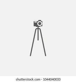 Camera On A Tripod Flat Icon