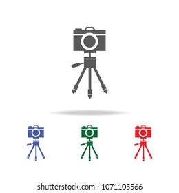 camera on tripod icon. Elements of photo camera in multi colored icons. Premium quality graphic design icon. Simple icon for websites, web design, mobile app, info graphics on white background