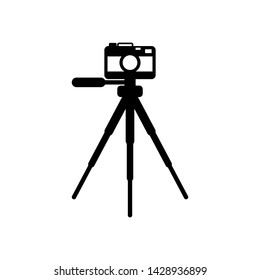 Camera on a tripod icon. simple icon vector