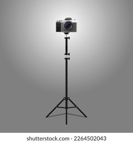 Camera on a tripod illustration vector