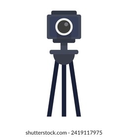 Camera on a tripod line icon. Flash, snapshot, lens, film, photo, lens, zenith, frame, portrait, cassette, moment. Vector icon for business and advertising