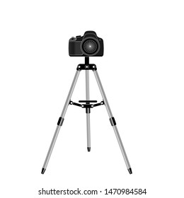 Camera on a tripod. Photo camera. Vector illustration