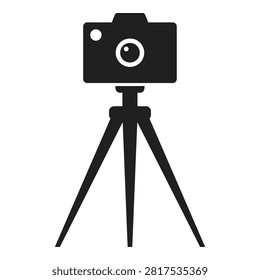 A camera on a tripod for photography and videography equipment setup