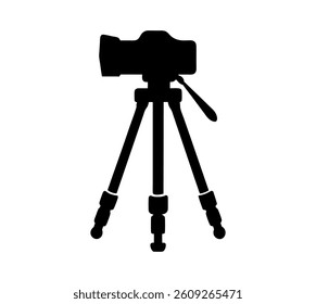 Camera on a tripod silhouette