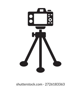 câmera em um suporte de tripé para fotografia e videografia