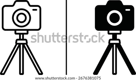 Camera on a Tripod Stand for Still Photography or Videography, Ensuring Stability for Sharp Images and Videos.

