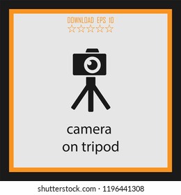 camera on tripod  vector icon