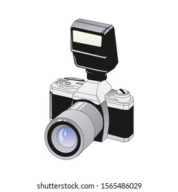 Camera on a white background