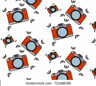 Camera on white background illustration