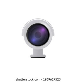 Camera on white background. Vector illustration. 