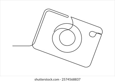 Camera one continuous line drawing of design vector illustration