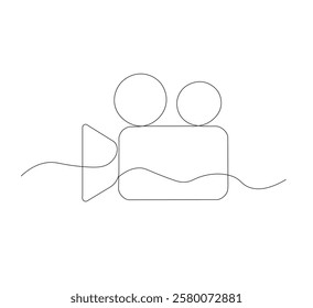 Camera one continuous line drawing of design vector illustration.white background
