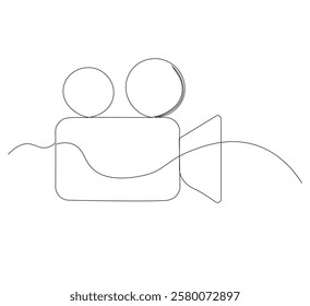 Camera one continuous line drawing of design vector illustration.white background