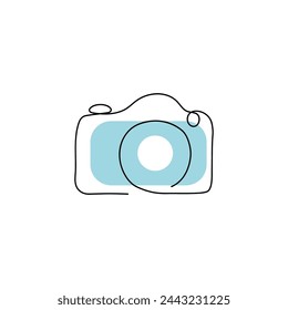 camera one line art drawing