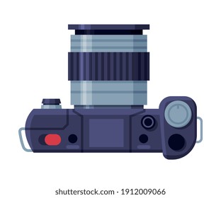 Camera as Optical Instrument and Travel and Tourism Attribute Vector Illustration