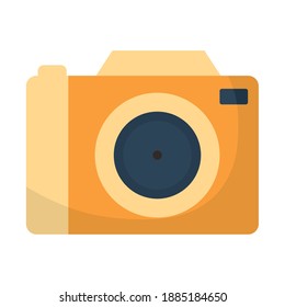 camera with a orange color vector illustration design