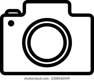 Camera outline icon. Adventure icon set. Line with Editable stroke. Vector illustration isolated on white background.