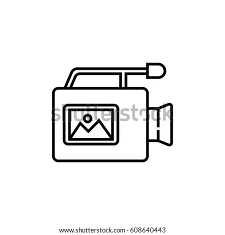 Camera outline icon. Camcorder pro