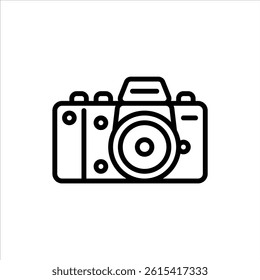 camera outline icon. documentation black line illustration.