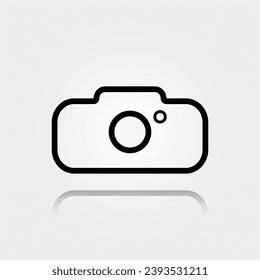 Camera outline icon. Flat photo symbol. Vector illustration.