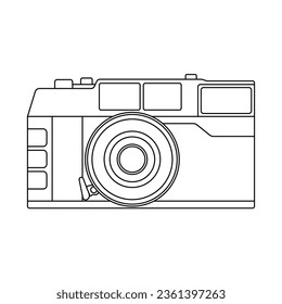 Camera Outline Icon Illustration on White Background