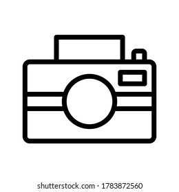 Camera outline icon isolated on white background, Photographer line icon, Photography vector illustration for logo, ui, web, apps, banner, poster, brochure, infographic, etc.