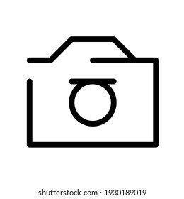 Camera outline icon with isolated white background. Can be used as presentation icon and business also user interface. A simple flat line vector. 