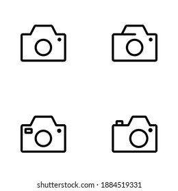 Camera outline icon on white background. Editable stroke. Vector illustration. simple design perfect for all project 