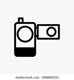 Camera outline icon on white background. Editable stroke. Vector illustration on white background