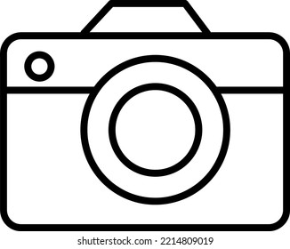 Icono de contorno de cámara sobre fondo blanco. Trazo editable. Ilustración vectorial..eps
