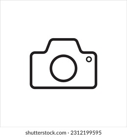 Icono de contorno de cámara sobre fondo blanco. Trazo editable. Ilustración vectorial.