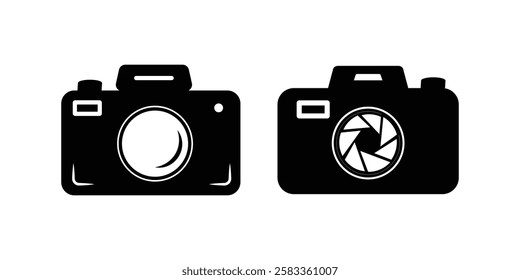 camera outline icon on white background. Editable stroke. Vector illustration.