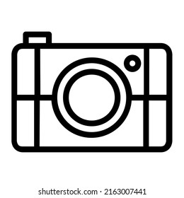 Camera in outline icon. Photography, lens, picture, vacation, travel