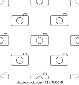 camera outline icon seamless pattern