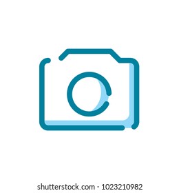 camera outline icon shady blue 