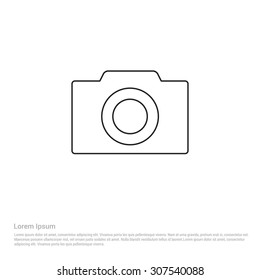 Camera Outline Icon, Vector Illustration, Flat pictogram icon