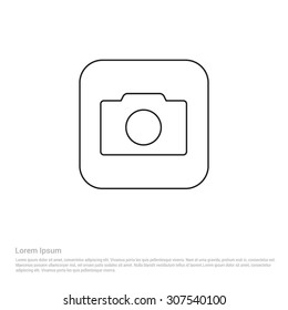 Camera Outline Icon, Vector Illustration, Flat pictogram icon