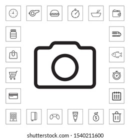 Camera outline icon for web and mobile