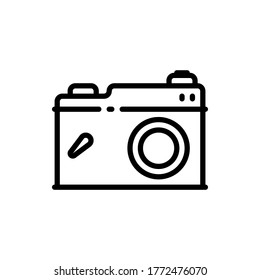 Camera outline icons. Vector illustration. Editable stroke. Isolated icon suitable for web, infographics, interface and apps.