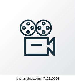 Camera Outline Symbol. Premium Quality Isolated Video Element In Trendy Style.