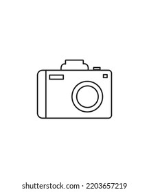 Camera outline Vector isolated on white background - vector line art. coloring sheet for kids. 