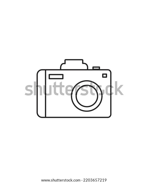 Camera Outline Vector Isolated On White Stock Vector (Royalty Free ...