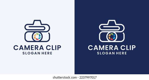 Kamera mit Logo-Design-Kombinationen aus dem Papierclip